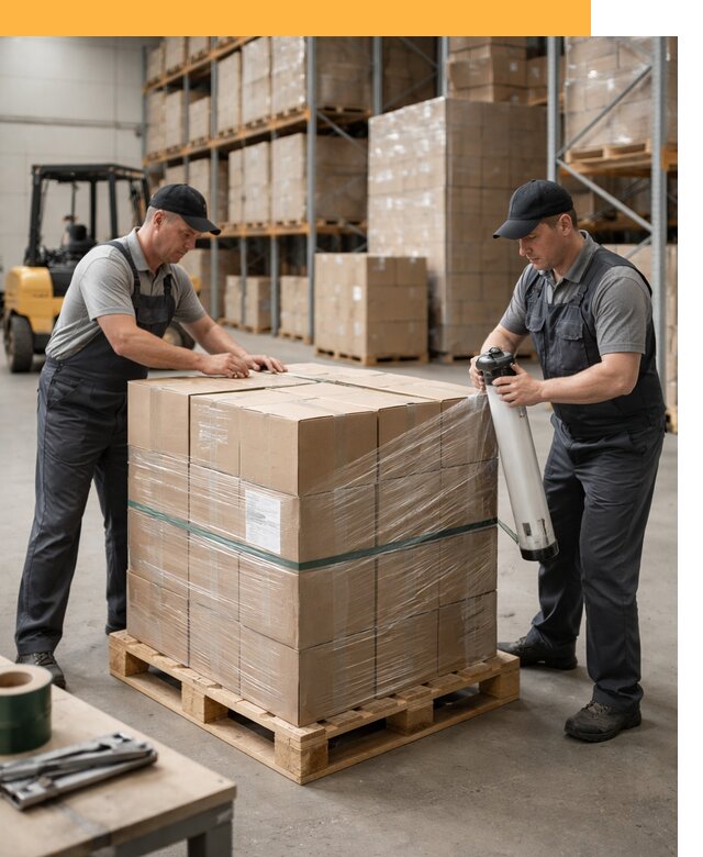 Упаковка и паллетирование грузов от 3643 руб: защита и крепление